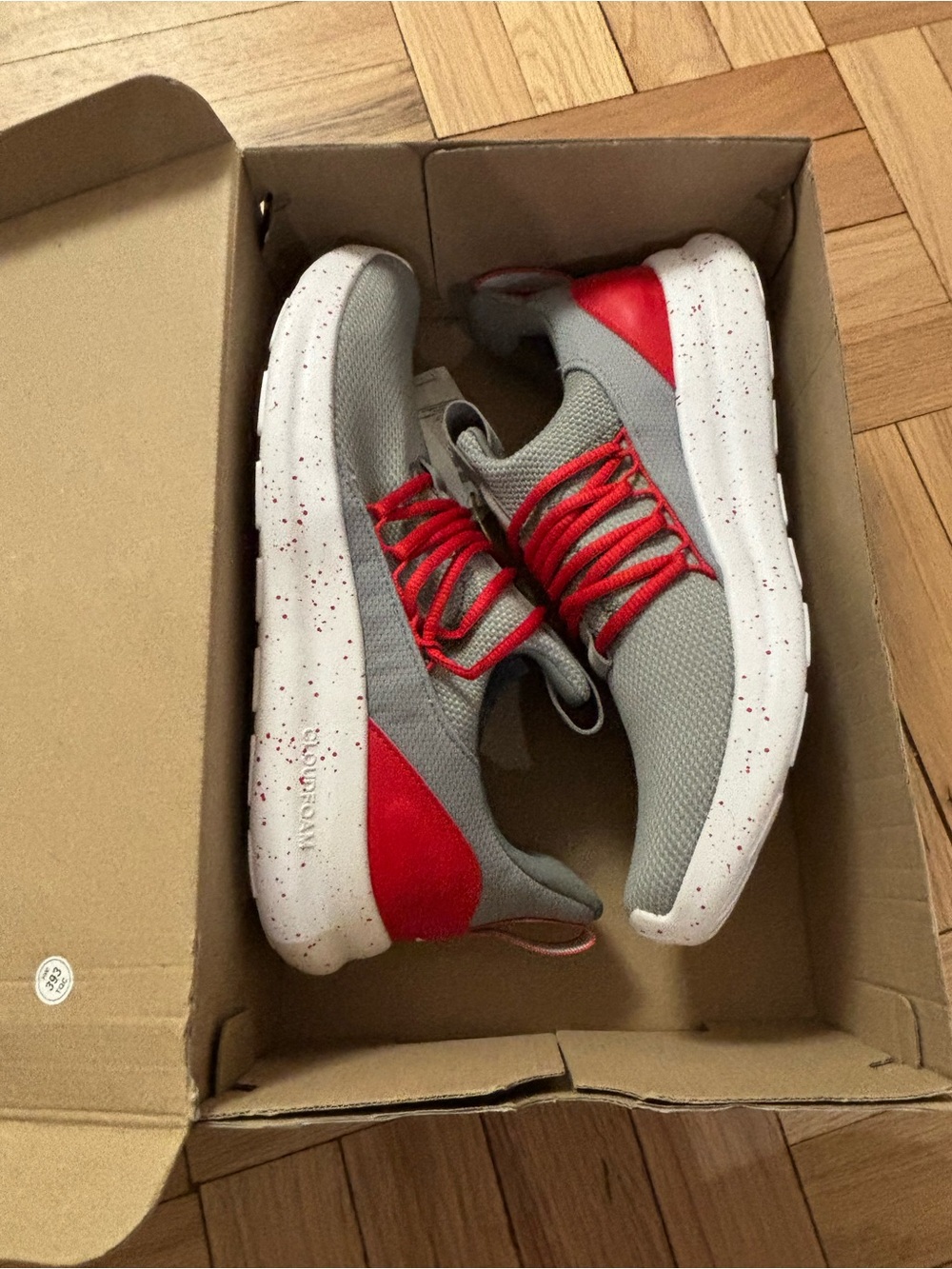 Adidas Lite Racer Adapt 7.0 Running Shoes Gray White Red JR0548 Mens Size